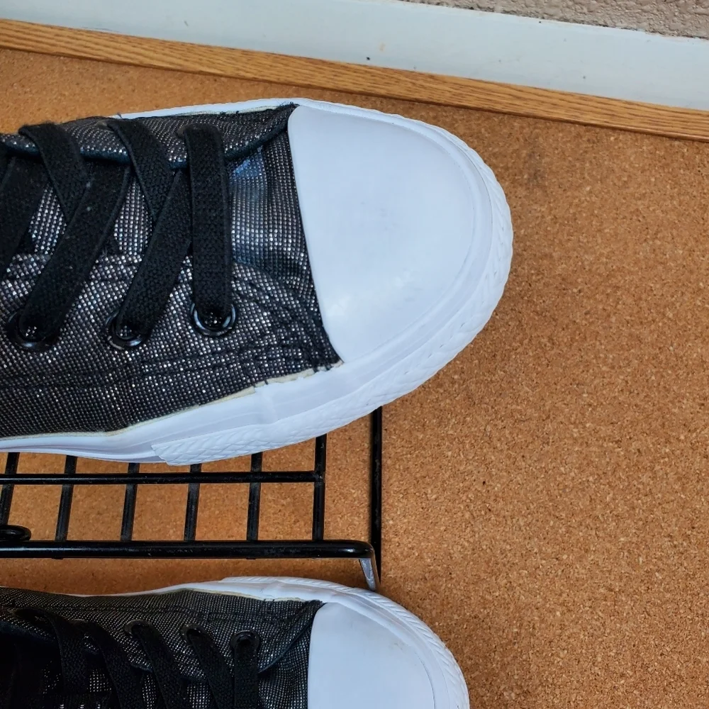 CONVERSE ALL STAR Metallic Silver Black Chuck Tayl